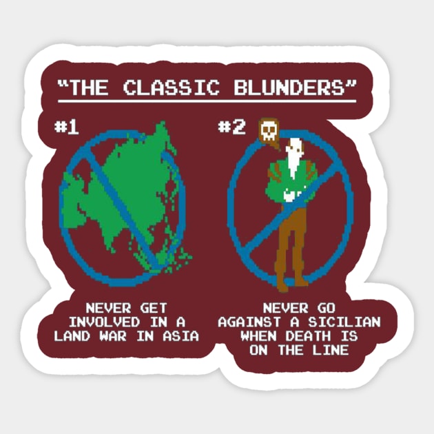 classic blunders Sticker by The Hitman Jake Capone